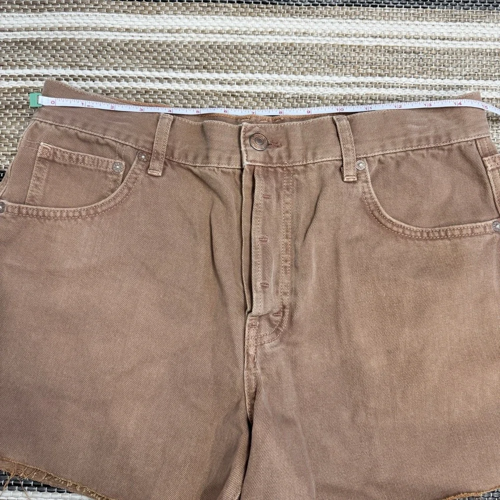 Free People We The Free Ivy Mid Rise Shorts Women's 28 Brown Denim Festival Boho